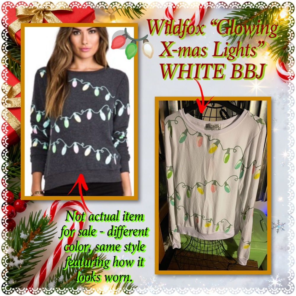 Wildfox White Festive Lights Sweater